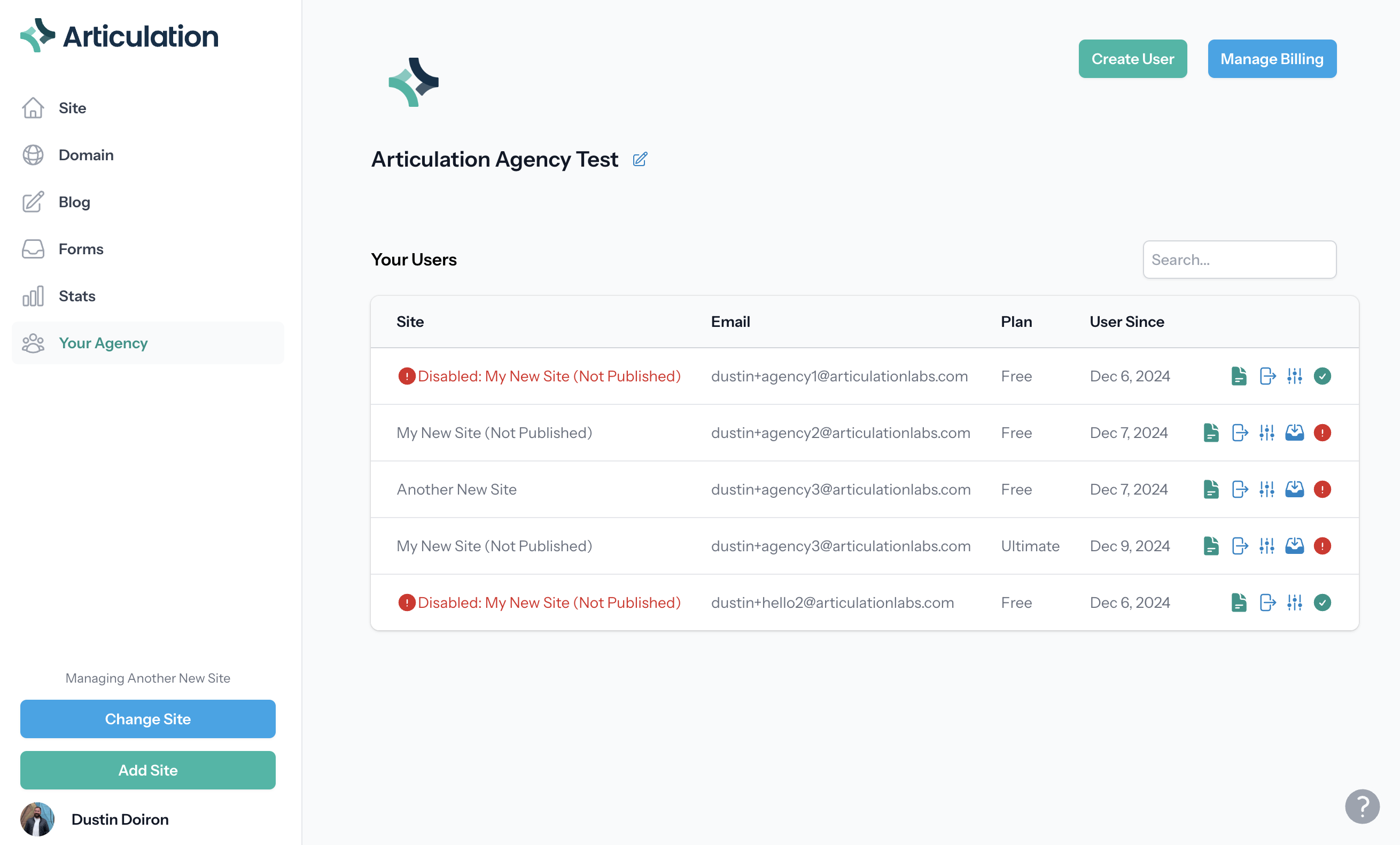 An image of the Articulation website dashboard featuring the new Articulation for Agencies product.